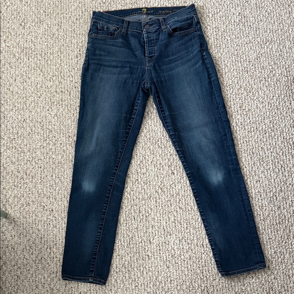 7 For All Mankind Dark Blue Josefina Skinny Jeans